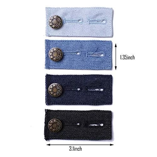 J.CARP Denim Waist Extender Button for Jeans and Skirt | Adjustable Metal Buttons, 4 Assorted Colors thumbnail 3