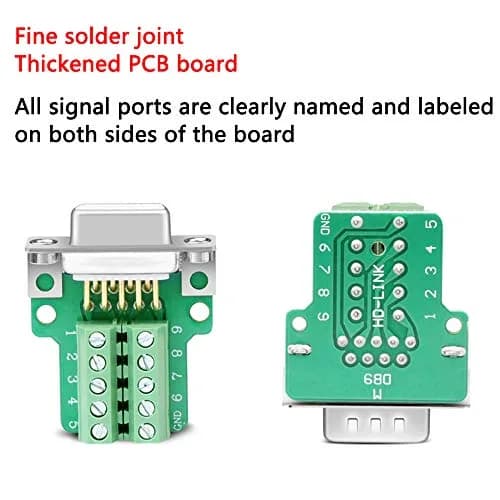 ANMBEST Solderless DB9 Serial to 9-Pin Female Adapter (2-Pack) | Screw Lock Housing Connector thumbnail 5