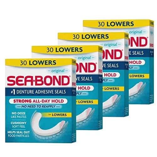 Sea-Bond Original Denture Adhesive Seals Lowers 120 Count (4 Pack) | Zinc-Free All-Day Hold thumbnail 1