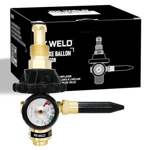 RX WELD Helium Regulator with CGA580 Tank Valve | Durable Brass Fittings, 0-3000 PSI thumbnail 1