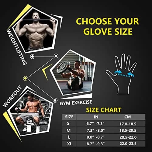 ihuan Full Finger Workout Gloves for Men with Wrist Support, Weight Lifting Gym Gloves XL | Padded Grip & Breathable thumbnail 6
