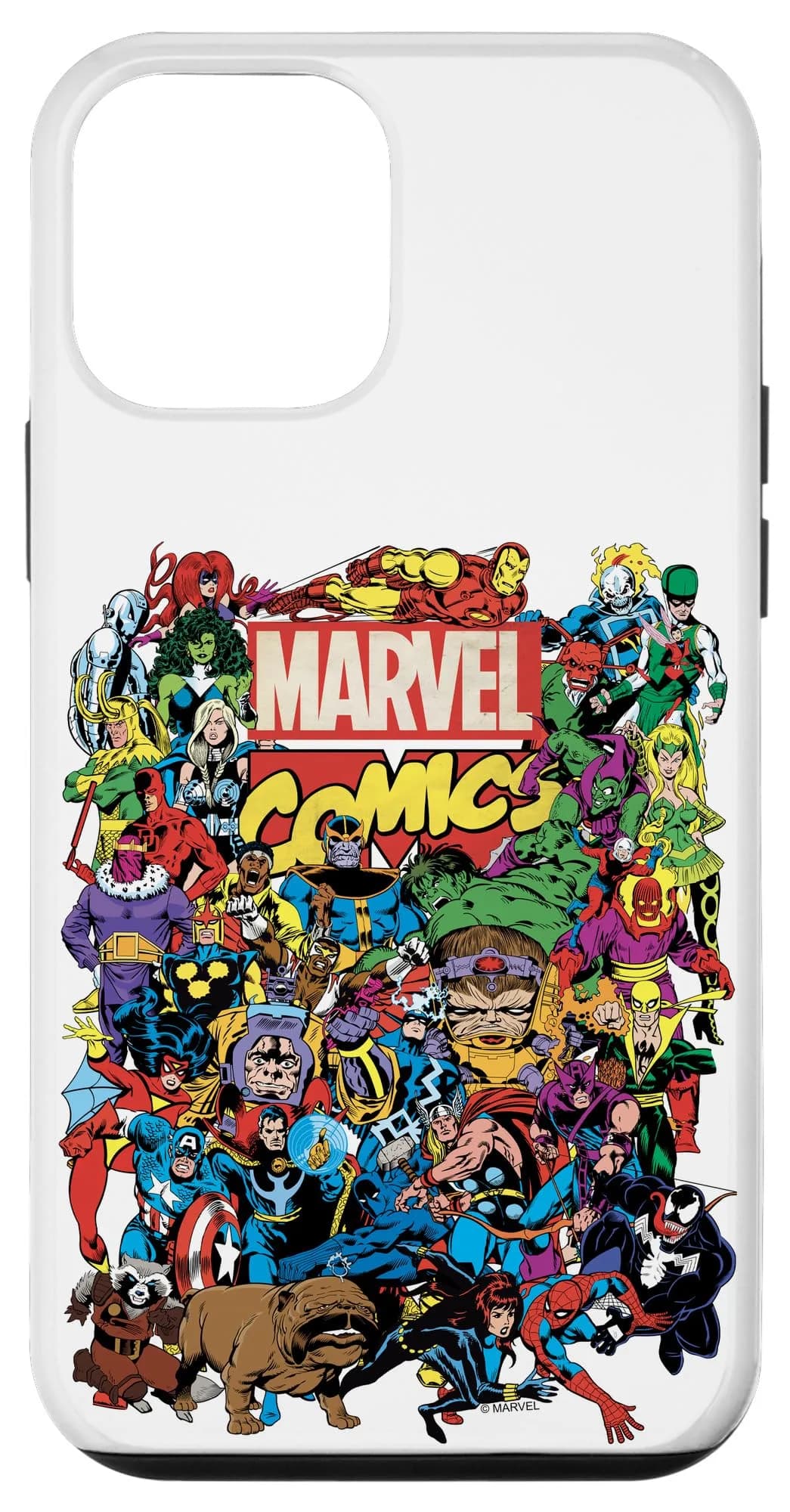 Marvel iPhone 16 Plus Marvel Comics Group Shot Case | Heavy Duty Protection with Printed Design — Multicolor