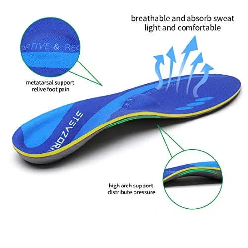 STSVZORR Plantar Fasciitis Orthotic Insoles 220 lbs+ High Arch Support | Relieves Foot & Knee Pain thumbnail 3