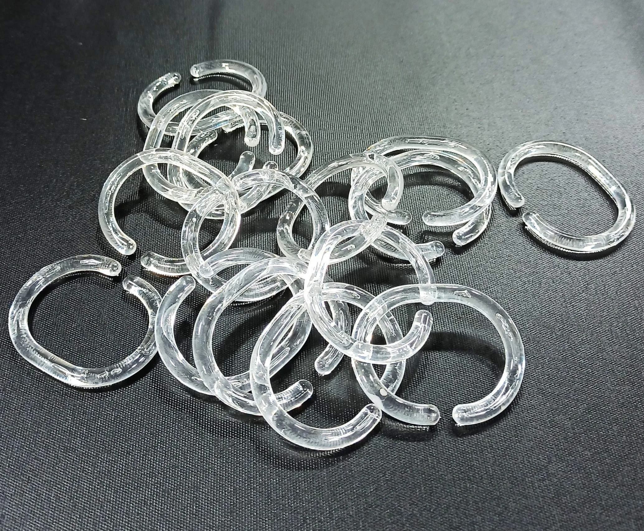 FAPBADRI Transparent Plastic Shower Curtain Rings 36 Pieces | Rust-Free C-Design for Easy Installation - main product image
