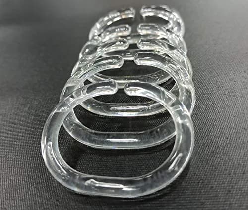 FAPBADRI Transparent Plastic Shower Curtain Rings 36 Pieces | Rust-Free C-Design for Easy Installation thumbnail 6