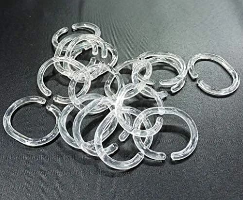 FAPBADRI Transparent Plastic Shower Curtain Rings 36 Pieces | Rust-Free C-Design for Easy Installation thumbnail 1