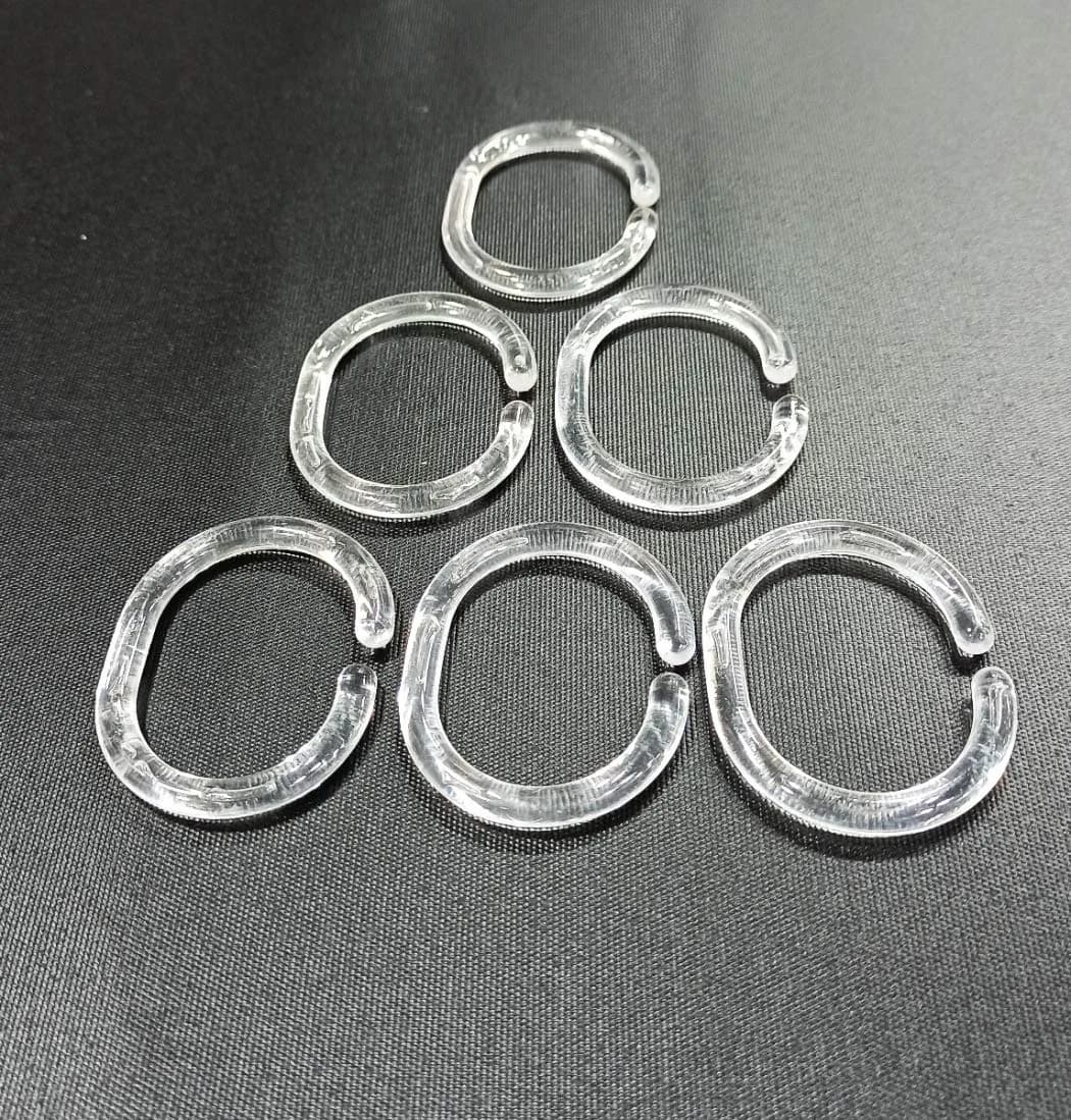 FAPBADRI Transparent Plastic Shower Curtain Rings 36 Pieces | Rust-Free C-Design for Easy Installation - view 8