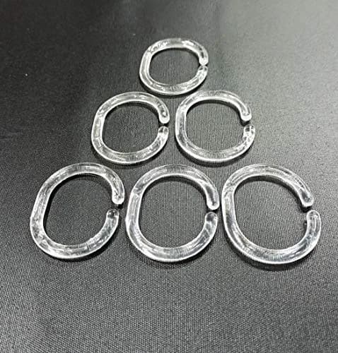 FAPBADRI Transparent Plastic Shower Curtain Rings 36 Pieces | Rust-Free C-Design for Easy Installation thumbnail 8