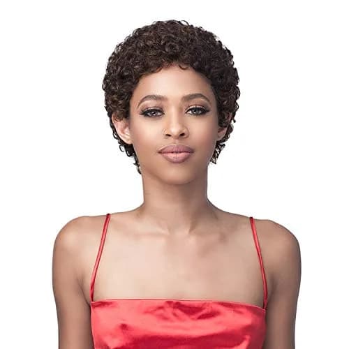 BOBBI BOSS Human Hair Wig MH1271 Lea (51) | 100% Human Hair, Salt&Pepper Off Black, Easy Maintenance, Tangle & Shed Free thumbnail 1