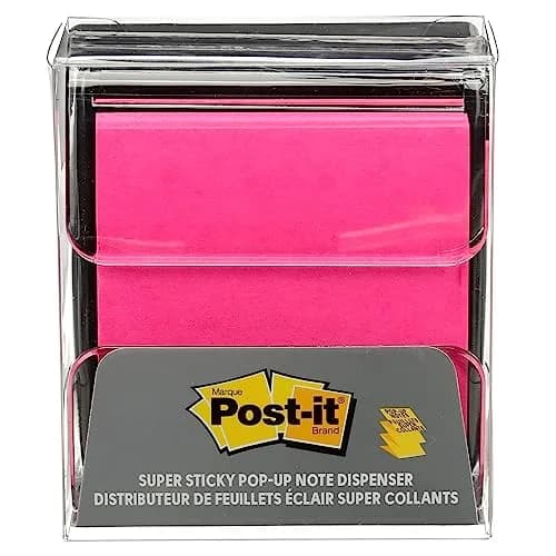 Post-it Pop-up Notes Dispenser, Black Base Clear Top, 3x3 in, Pack of 6 | Dispenses Notes One at a Time thumbnail 5