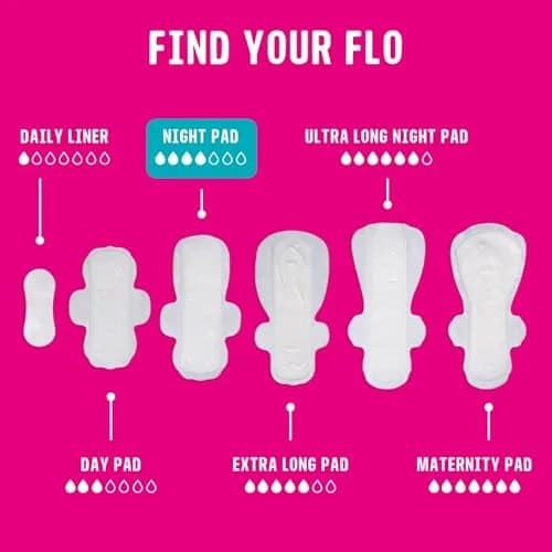 FLO Night Menstrual Pads 80 Count (Pack of 1) | Organic Bamboo Period Pads for Women with Wings thumbnail 5