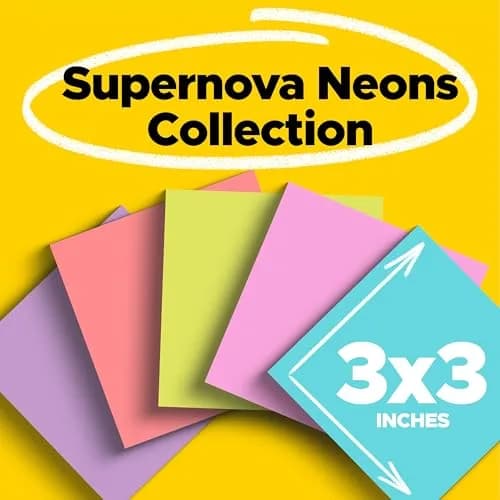 Post-it Super Sticky Notes, 192 Pads | 3 x 3 in, Supernova Neons Collection thumbnail 2