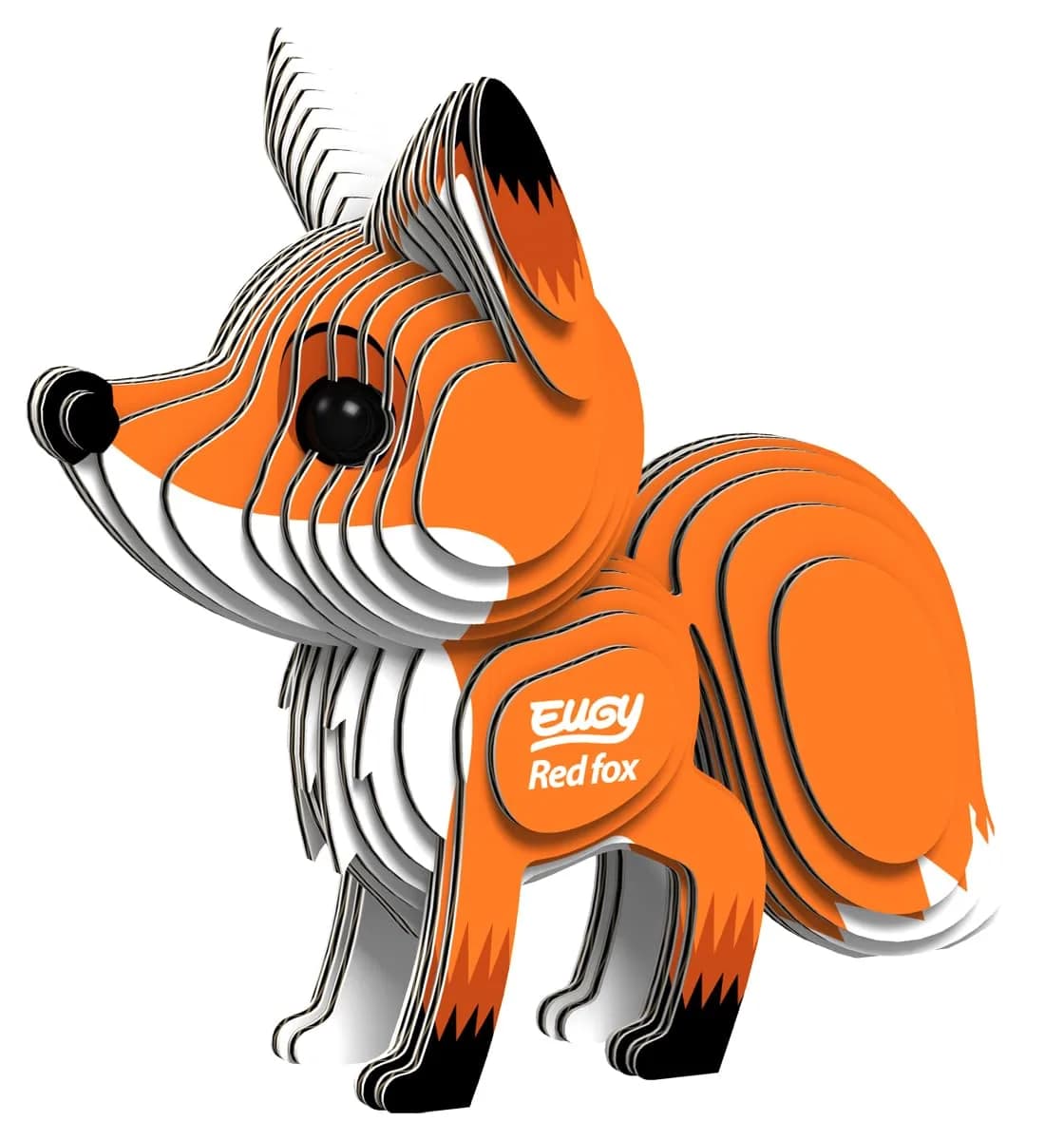 EUGY Red Fox 3D Puzzle 43 Piece | Eco-Friendly Kids' Paper Craft Kit for Ages 6+ — Orange