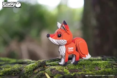 EUGY Red Fox 3D Puzzle 43 Piece | Eco-Friendly Kids' Paper Craft Kit for Ages 6+ thumbnail 4