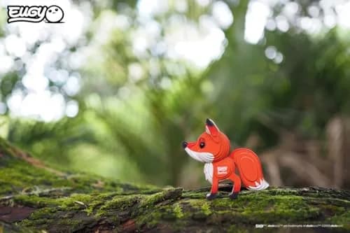 EUGY Red Fox 3D Puzzle 43 Piece | Eco-Friendly Kids' Paper Craft Kit for Ages 6+ thumbnail 5