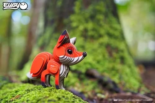 EUGY Red Fox 3D Puzzle 43 Piece | Eco-Friendly Kids' Paper Craft Kit for Ages 6+ thumbnail 3