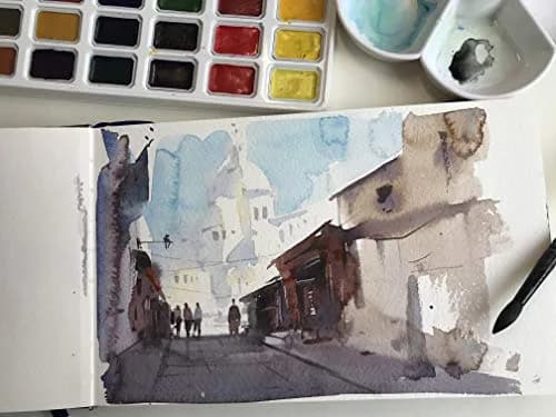tumuarta Watercolor Journal Sketchbook 3.5x5.5 inches | 300 GSM Cotton Paper, Acid Free, Cold Press, 24 Sheets thumbnail 6