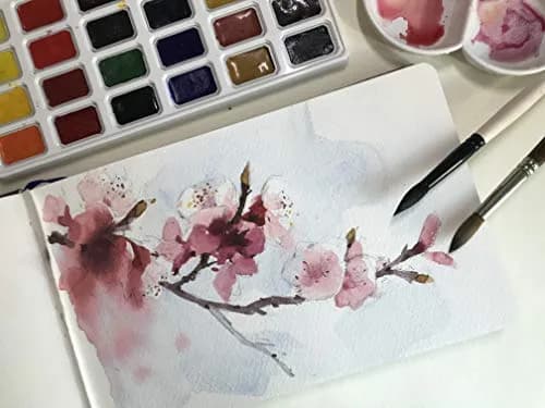 tumuarta Watercolor Journal Sketchbook 3.5x5.5 inches | 300 GSM Cotton Paper, Acid Free, Cold Press, 24 Sheets thumbnail 2