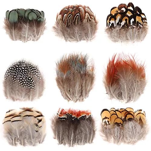 MWOOT Assorted Craft Feathers 180Pcs | Natural Chicken Feathers for DIY Crafts & Decorations thumbnail 1