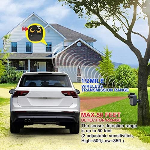HTZSAFE Wireless Driveway Alarm Long Range Motion Sensor System with 1 Receiver & 2 Sensors | 1/2 Mile Transmission thumbnail 4