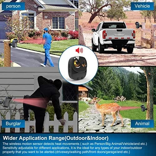 HTZSAFE Wireless Driveway Alarm Long Range Motion Sensor System with 1 Receiver & 2 Sensors | 1/2 Mile Transmission thumbnail 2