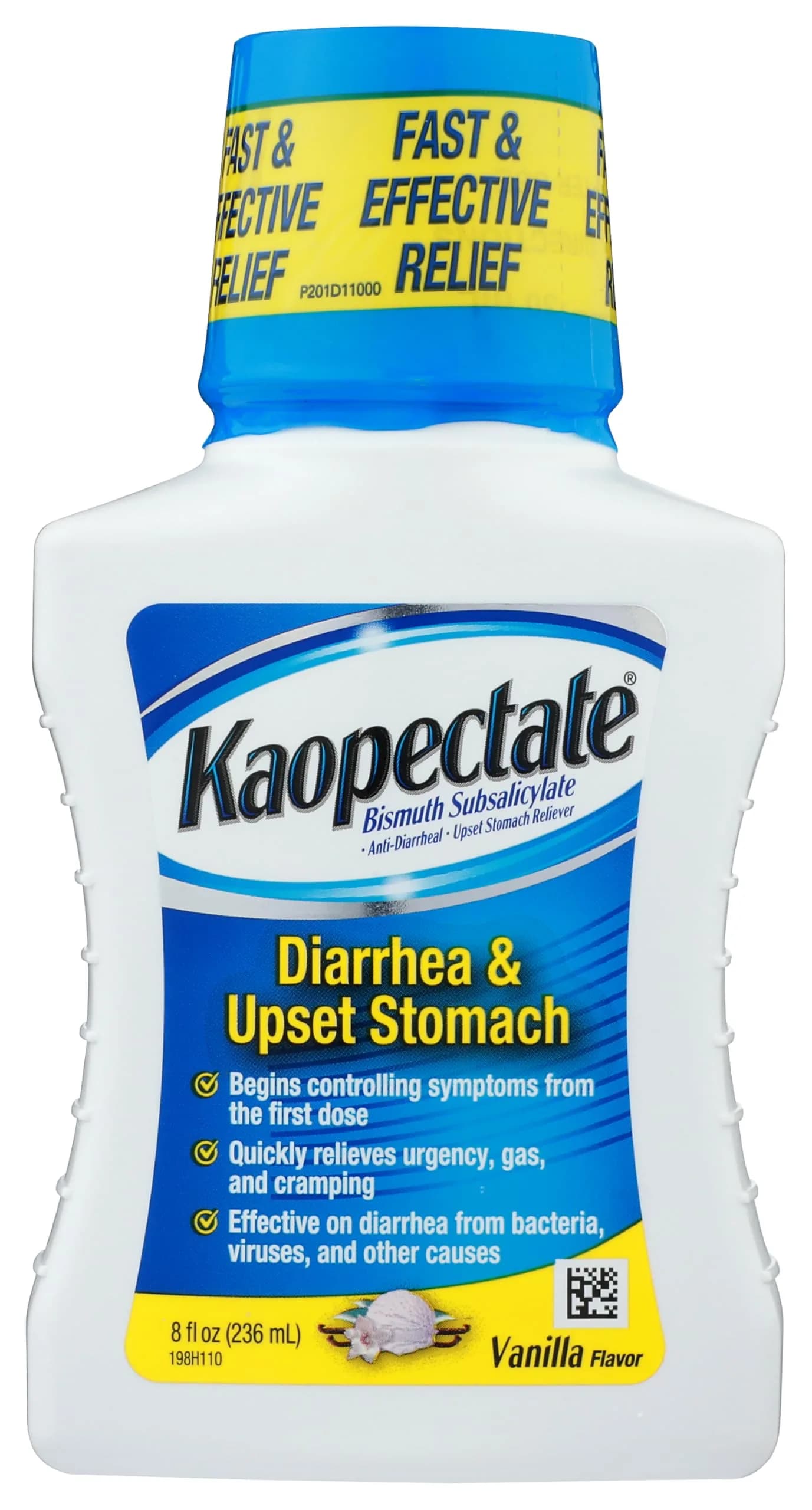 Kaopectate Multi-Symptom Diarrhea Medication for Adults, 8oz, Vanilla | Fast Relief & Digestive Comfort