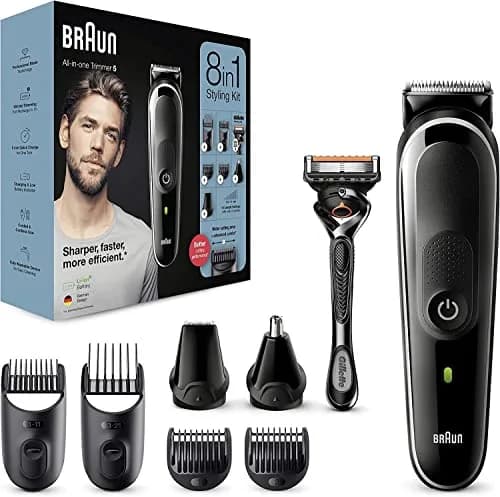 Braun MGK5260 8-in-1 Beard & Face Trimmer with Gillette Fusion 5 ProGlide Razor | AutoSensing Motor, 13 Lengths, Washable, 100 Min Runtime thumbnail 1