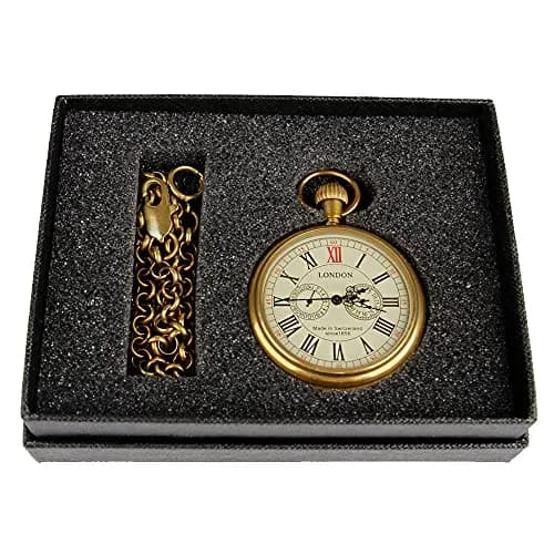 Tiong Vintage Copper Design Hand Winding Mechanical Pocket Watch 47mm | Classic Skeleton Dial for Men thumbnail 4