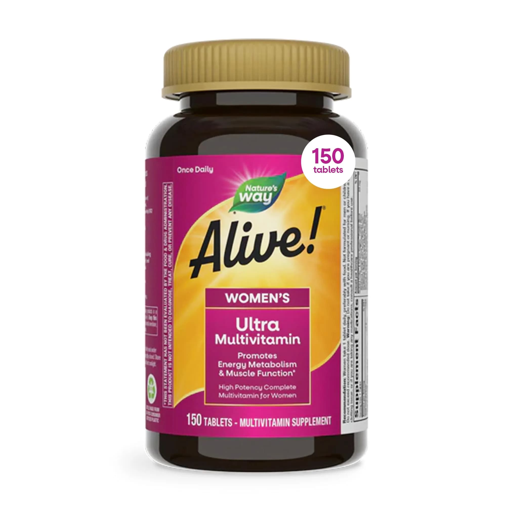 Nature's Way Alive! Women's Daily Ultra Multivitamin 300 Tablets (150 Count Pack of 2) | High Potency Formula for Energy Metabolism & Muscle Function — Women's