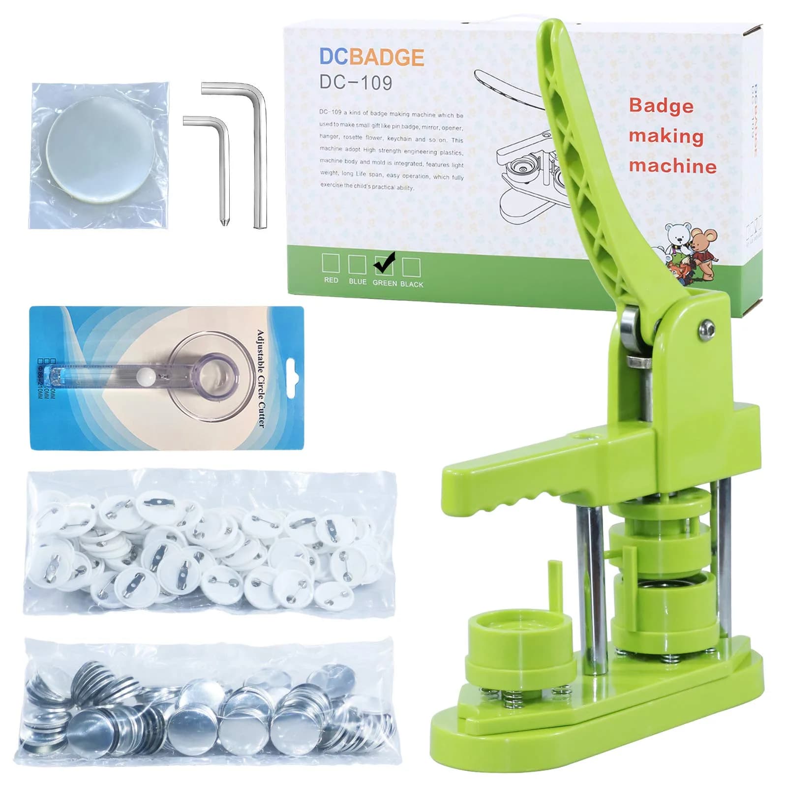 MK.Bear Button Maker Machine 32mm | DIY Gift & Custom Badge Creation (70-120 chars)