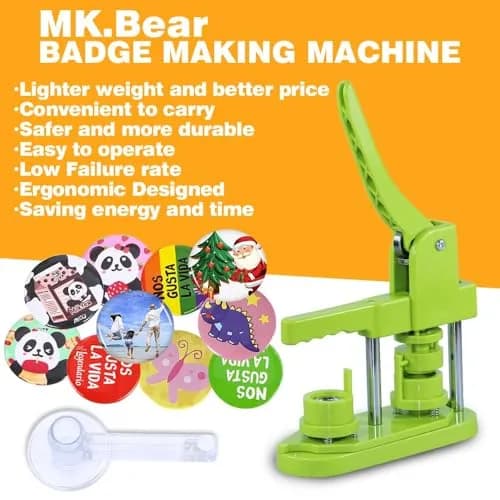 MK.Bear Button Maker Machine 32mm | DIY Gift & Custom Badge Creation (70-120 chars) thumbnail 9
