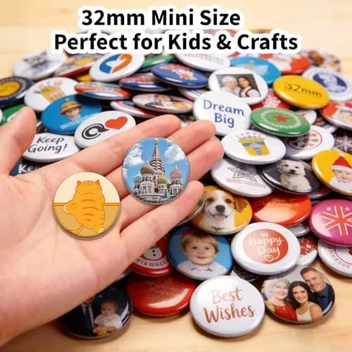 MK.Bear Button Maker Machine 32mm | DIY Gift & Custom Badge Creation (70-120 chars) thumbnail 2