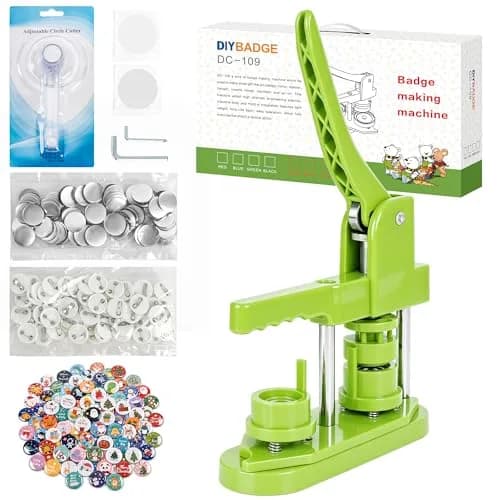 MK.Bear Button Maker Machine 25mm | DIY Gift, Easy Operation, Green thumbnail 1