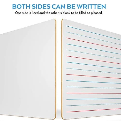 Nicpro 9 x 12 inch Dry Erase Lap Board 2 Pack (22.86 x 30.48 cm) | Ruled & Blank Double-Sided Whiteboard Set with Markers & Erasers thumbnail 3
