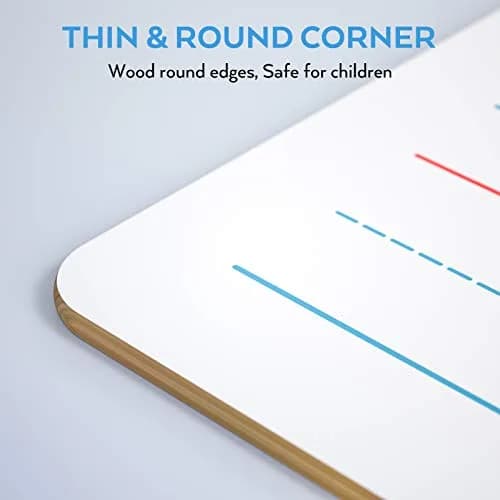 Nicpro 9 x 12 inch Dry Erase Lap Board 2 Pack (22.86 x 30.48 cm) | Ruled & Blank Double-Sided Whiteboard Set with Markers & Erasers thumbnail 4