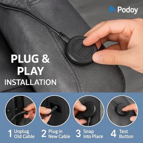Podoy Electric Recliner Switch Replacement 2 Button 5 Pin Plug | Universal Fixed Power Lift Chair thumbnail 3
