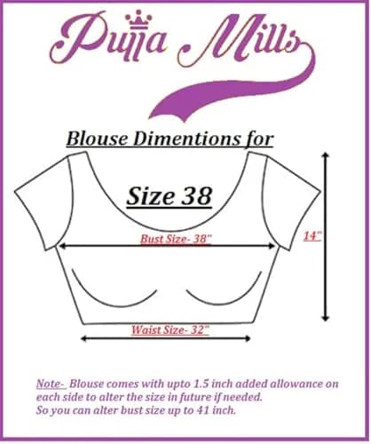 Pujia Mills Women's Silk Floral Half Sleeve Blouse, Pink, 38 (100g) thumbnail 4