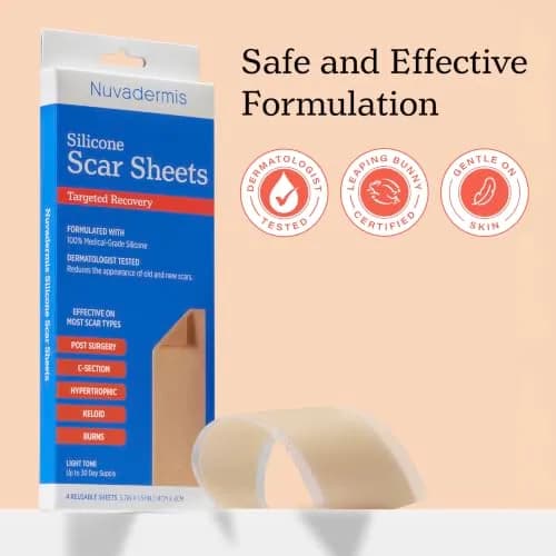 NUVADERMIS Silicone Scar Sheets for Surgical & Old Scars | Hydrating, Comfortable & Dermatologist Tested thumbnail 4