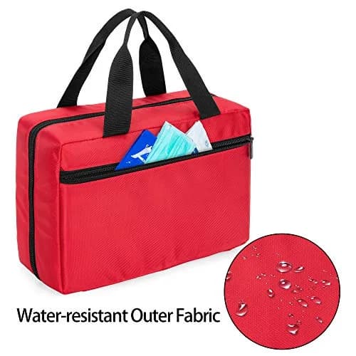 Trunab Small First Aid Kit Bag Empty Portable Emergency Kits Trauma Bag Red | Water-Resistant Nylon Organizer thumbnail 4