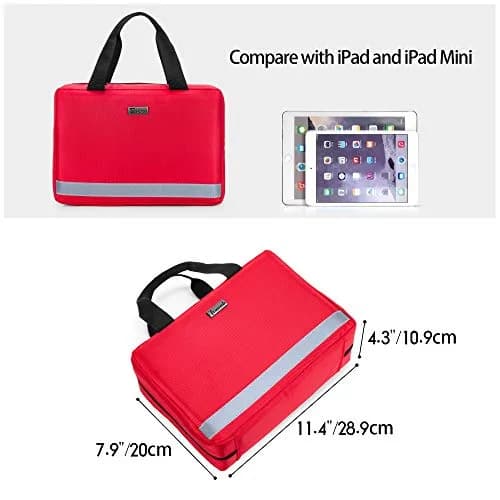 Trunab Small First Aid Kit Bag Empty Portable Emergency Kits Trauma Bag Red | Water-Resistant Nylon Organizer thumbnail 6