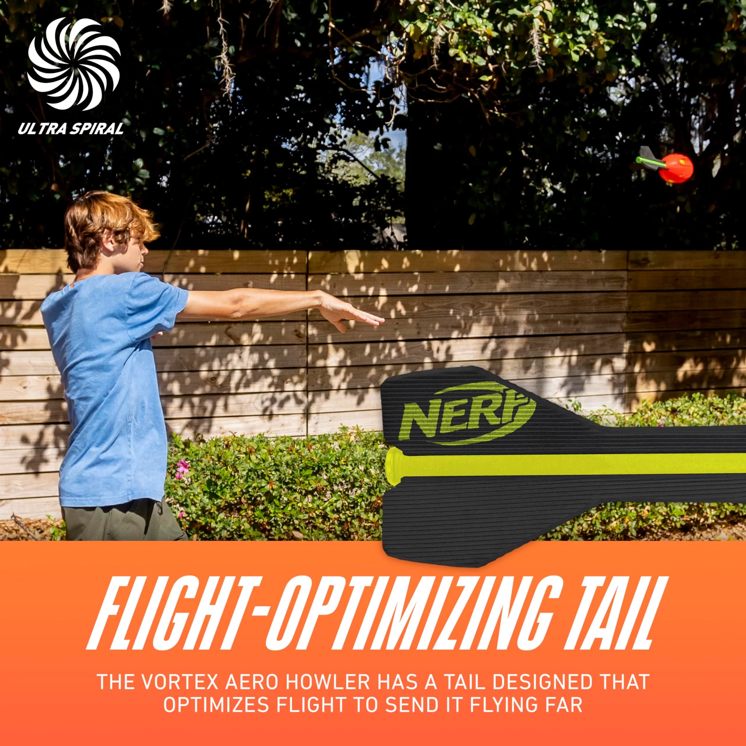 Nerf Vortex Aero Howler Foam Ball 31cm (12.25 in) | Whistles Loud for Long-Distance Throws - view 4
