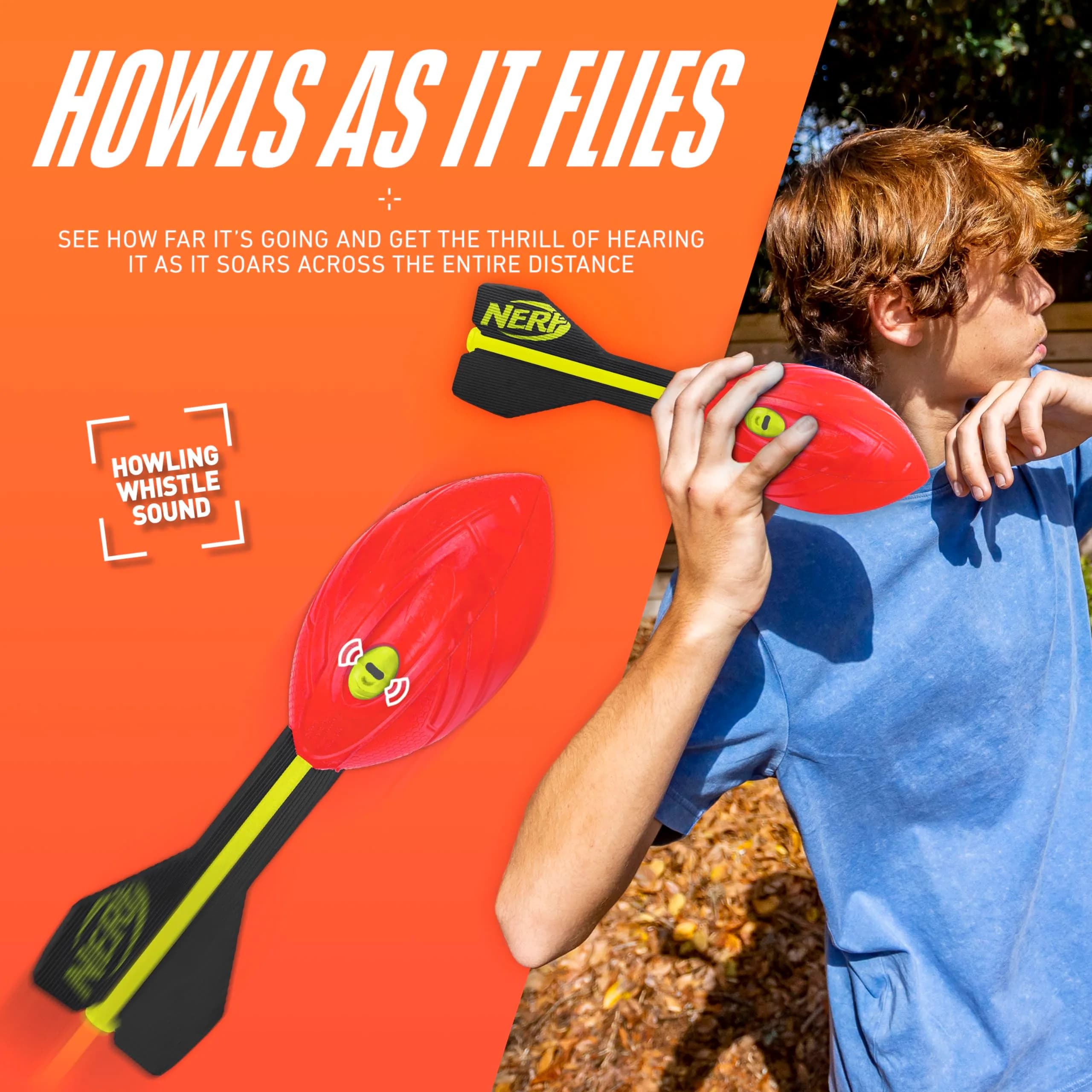 Nerf Vortex Aero Howler Foam Ball 31cm (12.25 in) | Whistles Loud for Long-Distance Throws - view 3