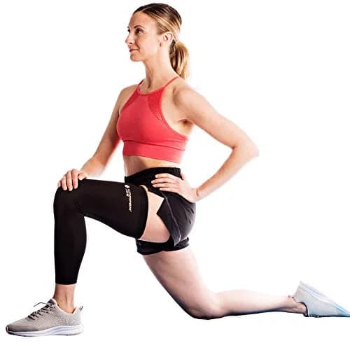 Copper Joe Full Leg Compression Sleeve Medium Black | Copper Infused Support for Knee, Thigh, Calf, Arthritis, Running & Basketball thumbnail 2