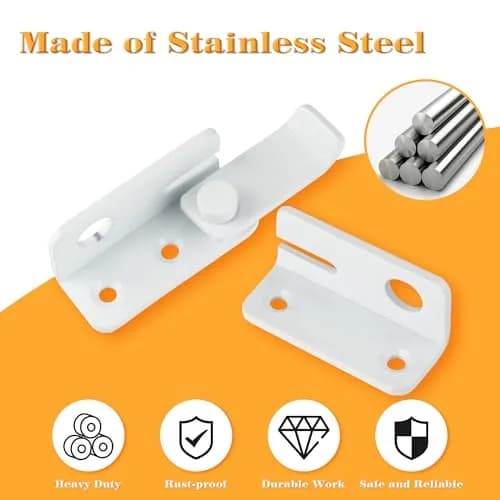 Alise Flip Latch Gate Latches Slide Bolt Lock for Barn & Garden | Stainless Steel White thumbnail 3