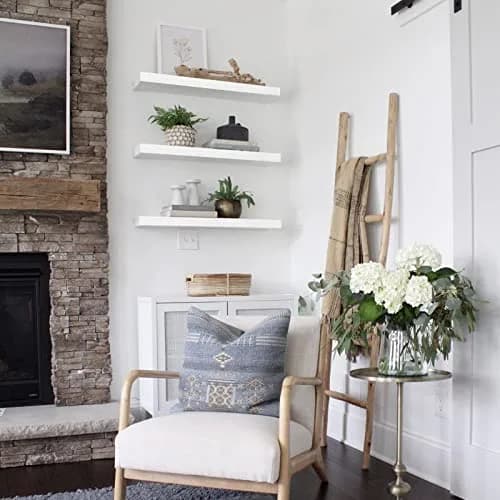 QEEIG White Floating Shelves for Wall 59.94cm (23.6") Long | Set of 2, 1.5" Height, 9.3" Depth thumbnail 8