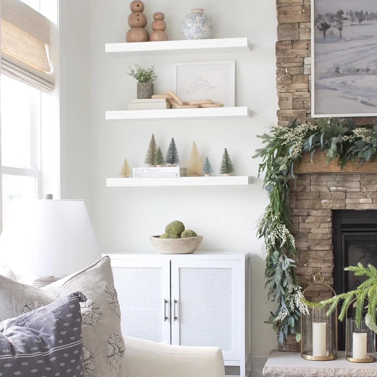 QEEIG White Floating Shelves for Wall 59.94cm (23.6") Long | Set of 2, 1.5" Height, 9.3" Depth - view 9