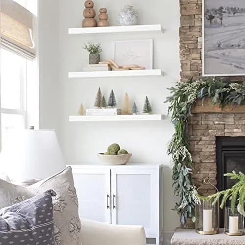 QEEIG White Floating Shelves for Wall 59.94cm (23.6") Long | Set of 2, 1.5" Height, 9.3" Depth thumbnail 9