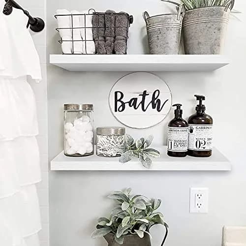 QEEIG White Floating Shelves for Wall 59.94cm (23.6") Long | Set of 2, 1.5" Height, 9.3" Depth thumbnail 2