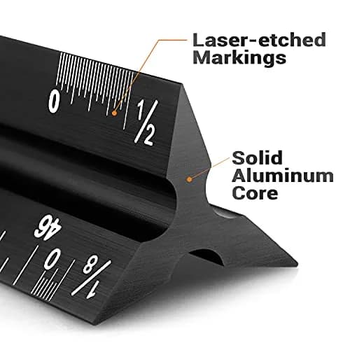 Hutou 12" Architectural Scale Ruler Aluminum Black | Precision Drafting Tool thumbnail 4