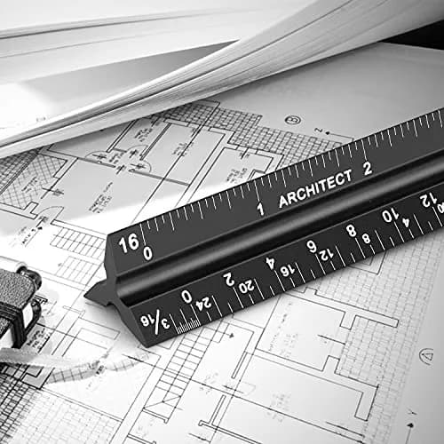 Hutou 12" Architectural Scale Ruler Aluminum Black | Precision Drafting Tool thumbnail 7
